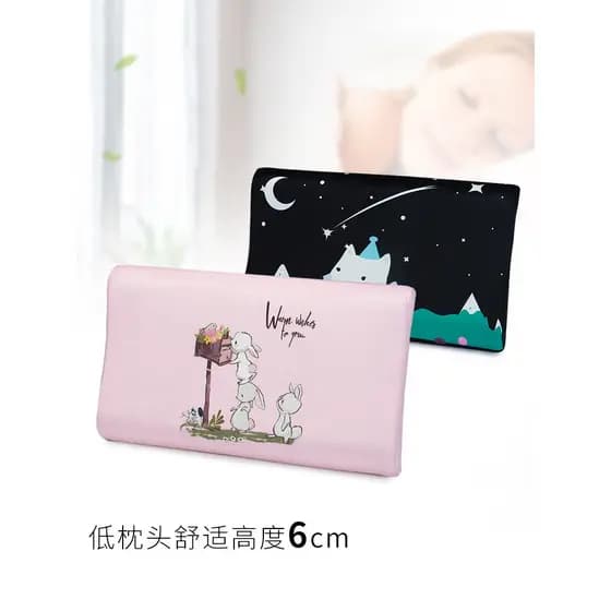 Travesseiro baixo para estudantes jovens, travesseiro fino de memória, travesseiro pequeno para adultos, travesseiro de