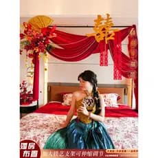 Conjunto de decoração de casamento Hotel decoração de casamento 2025 homens mulheres quadrado novo quarto cabeceira fund