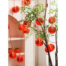 Decoração de quarto de casamento casamento vermelho feliz personagem lanterna estilo chinês árvore de casamento pendurad