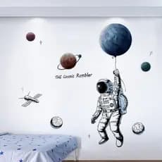 Menino quarto Layout quarto jardim de infância decoração de parede adesivos planeta adesivos de parede auto-adesivo astr