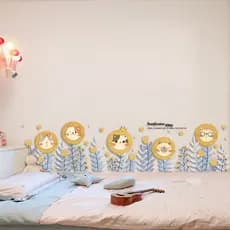 Adesivos decoração de parede flores fundo adesivos de parede menina coração quarto decoração cabeceira papel de parede a