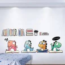 Decoração do quarto das crianças adesivos de parede do bebê menino quarto mesa cabeceira dinossauro criativo decoração d