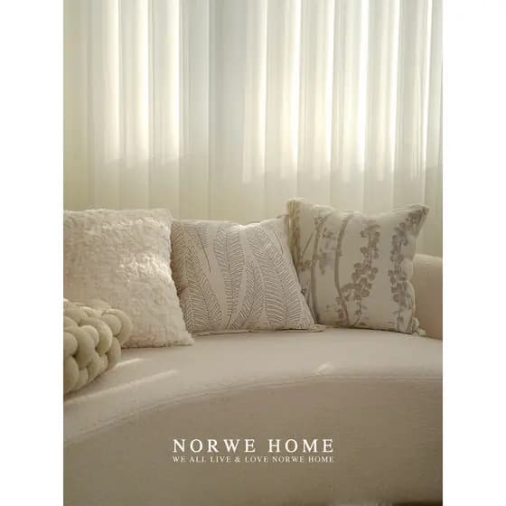 Phoenix samambaia travesseiro Chenille fronha de pelúcia estilo creme francês travesseiro modelo sala estar sofá almofad