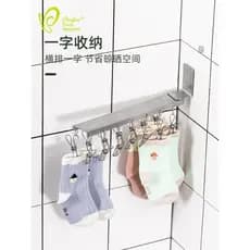 Zona confortável casa dobrável cabide rack de secagem Multi-clipe secagem parede pendurado meias roupa interior meias ra