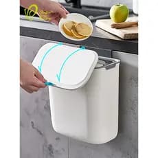Lixeira de cozinha zona confortável com tampa, cesta de papel de parede doméstica, porta de armário, quarto, lata de lix