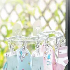 Zona confortável rack de secagem do bebê Multi-clipe roupas de secagem ferramenta útil meias multifuncional prendedor de