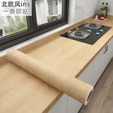 Modificação da bancada da cozinha mais adesivo de grão de madeira japonês à prova dwaterproof água auto-adesivo móveis m