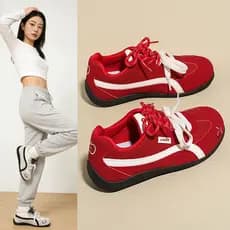Sapatos femininos esportivos vermelhos Forrest Gump 2026 novo estilo primavera sapatos casuais estudantes esportes trein