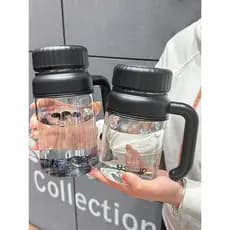 Nicho simples de alta aparência com alça xícara de chá de escritório verão 1.000ml vidro de grande capacidade portátil