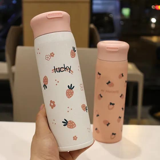 Copo de água de fada rosa copo térmico simples fresco menina estudante bonito influenciador copo estudante acessível