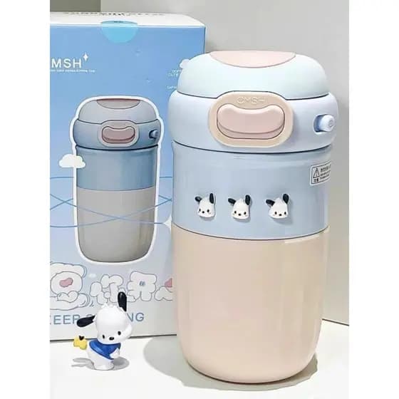 Morango vida 316 copo de café aço inoxidável barriga grande Pacha cão copo térmico ao ar livre portátil copo água nuvem