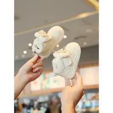 Meninas sapatos de princesa inverno novo estilo botas de neve do bebê velo-velo sapatos de algodão quente sola macia Ant
