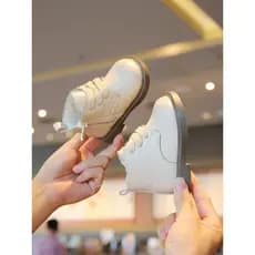 W inverno novo estilo meninas Martin botas forro de lã botas curtas crianças dois sapatos de couro de algodão sapatos de