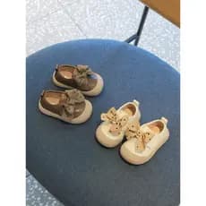 Primavera outono novo estilo meninas sapatos de princesa Bowknot moda único sapatos do bebê da criança Anti-deslizamento