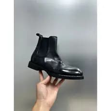 [Baba Xiansen] Chelsea Botas Curtas Masculinas Botas de Cigarro de Couro Lavado Botas Masculinas de Couro Genuíno com So