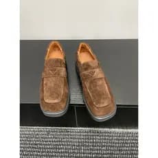 [Baba Xiansen] Mocassins de couro de camurça estilo dinheiro antigo masculino Casual sapatos de couro de sola grossa bic