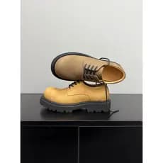 [Baba Xiansen] Sapatos Derby leves de sola grossa Britânico Commuter Sapatos casuais de couro Botas de ruibarbo de cano