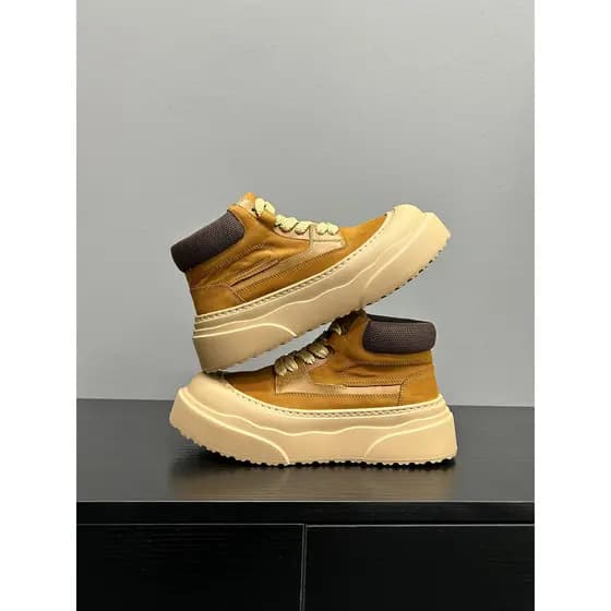 [Baba Xiansen] Macacão Sapatos Masculinos Leves Aumentando Tênis Casuais All-Match Big Toe Martin Botas Masculinas Rhuba