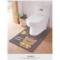 Tapete de chão de lama diatomácea para banheiro, tapete em forma de u, porta de banheiro, absorção de água, secagem rápi