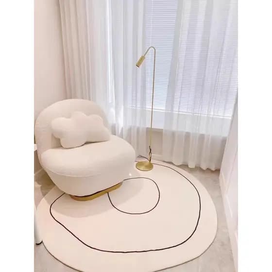 Tapete redondo para sala de estar, luz simples, luxo, sofá doméstico, mesa de centro, almofada, quarto, cobertor de cabe