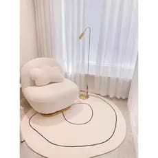 Tapete redondo para sala de estar, luz simples, luxo, sofá doméstico, mesa de centro, almofada, quarto, cobertor de cabe