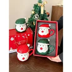 Presente de natal prático bonito par casal copo de água menina namorada caneca com tampa copo cerâmica lembrança