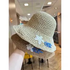 Estilo japonês flor fresca chapéu de palha feminino verão viagem pára-sol chapéu balde chapéu praia chapéu de sol na mod