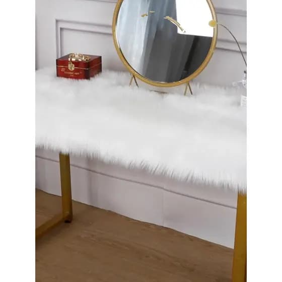 Almofada de pele de penteadeira de pelúcia imitação de lã Manicure toalha de mesa penteadeira cobertor cadeira almofada