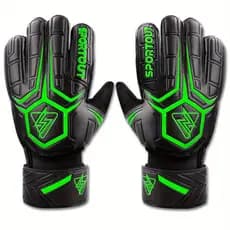 Luvas de goleiro de futebol profissional espessadas látex antiderrapante superfície de palma anticolisão