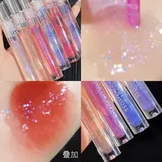 Hengfang espelho de óleo labial cor Nude esmalte labial brilho de água vidro brilho labial transparente brilho labial fe
