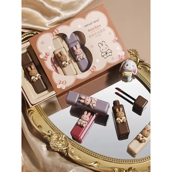Hengfang Bobo leite coelho lábio lama conjunto feminino veludo fosco esmalte labial não é fácil de estudante bonito bara
