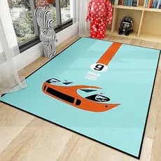 Gulf golfo golfo golfo corrida revestimento tapete Porsche sala de jogos simulador ins estilo tapete antiderrapante