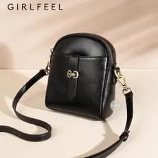 Gofini bolsa de couro genuíno para celular feminina Crossbody 2025 novo estilo Mini bolsa de ombro pequena feminina prim