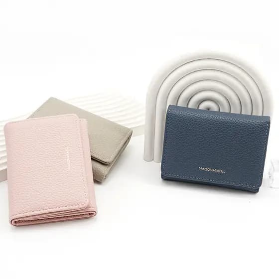 Cross-Border japonês simples Tri-Fold carteira feminina lichia padrão grau moeda bolsa grande capacidade carteira Multi-