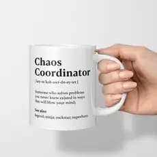 Coordenador do caos coordenador copo carta americana caneca cerâmica xícara de água de café