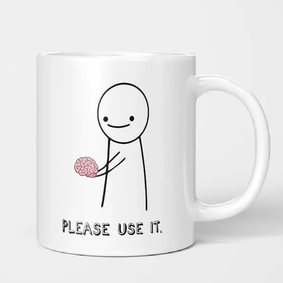Palha palha use-o, use o copo de pensamento cerebral doméstico exclusivo xícara de café cerâmica caneca de água