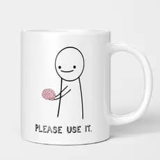 Palha palha use-o, use o copo de pensamento cerebral doméstico exclusivo xícara de café cerâmica caneca de água