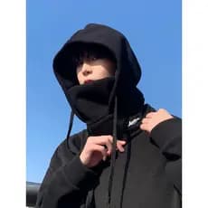 Balaklafa chapéu masculino inverno quente máscara facial cachecol de uma peça com capuz babador masculino ciclismo prote
