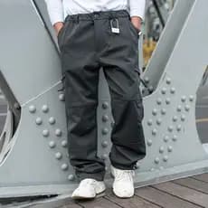 Inverno engrossado forro de lã calças masculinas retas Multi-bolso calças casuais masculinas composto macacão de lã de u