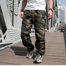 Primavera outono calças camufladas masculinas cityboy Multi-bolso puro algodão calças casuais fivela macacão masculino s