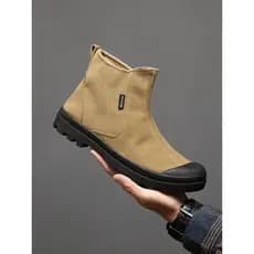 Martin botas masculinas manga ao ar livre zíper lateral botas de carga sapatos de lona de alta qualidade respirável anti