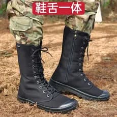 Botas gerais externas integradas com língua, botas Martin de lona de cano alto masculinas, botas respiráveis de cano alt