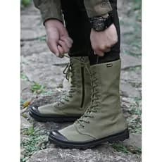 Botas de trabalho ao ar livre masculinas língua integrada anti-sujeira botas de deserto botas Martin de lona de cano alt