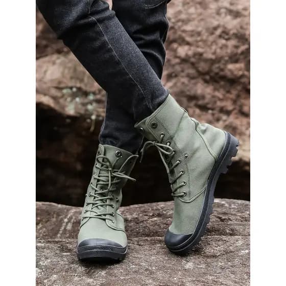 Martin botas masculinas de alta qualidade sapatos de lona ao ar livre botas gerais britânicas cara resistente botas táti