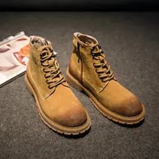 Outono inverno Martin botas masculinas de couro genuíno botas masculinas macacão Mid-top coreano botas curtas deserto bo