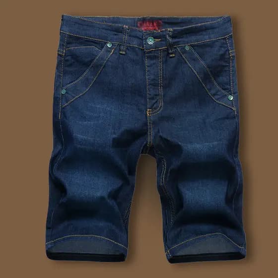 Shorts jeans elásticos masculinos, calças médias Slim fit, versão coreana, moda jovem, verão, estilo fino, calças médias