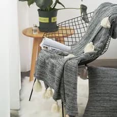 Preto estilo americano diamante malha lã cobertor sofá quarto ar condicionado cobertor de malha borla xale almoço Break