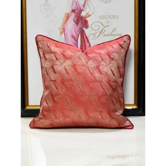 Cavalo ano moderno simples travesseiro lombar Villa modelo quarto fronha vermelho ondulado sofá travesseiro almofada de 