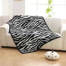 Estilo nórdico preto Zebra padrão sofá cobertor de malha escritório único xale cobertor escritório ar condicionado almoç