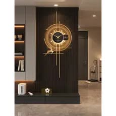 Meishida relógio de parede sala estar 2024 novo estilo luz luxo High-End casa criativo relógio parede pendurado grade lâ
